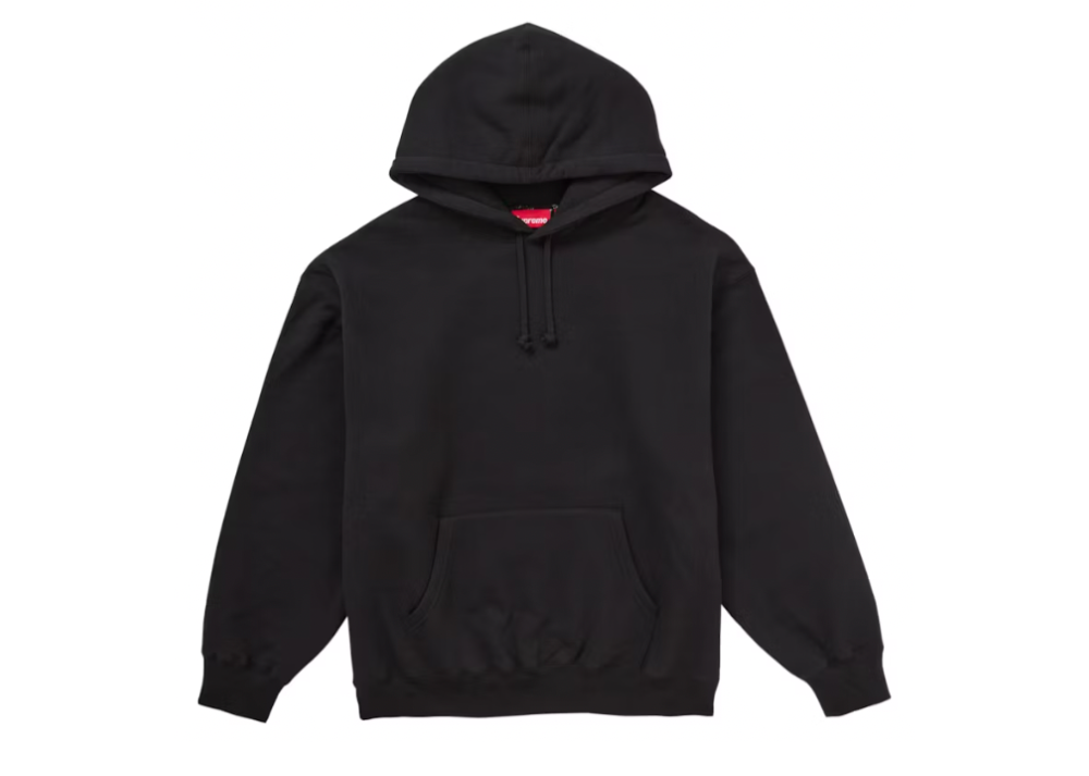 Supreme Satin Applique Hooded Sweatshirt FW24 Black